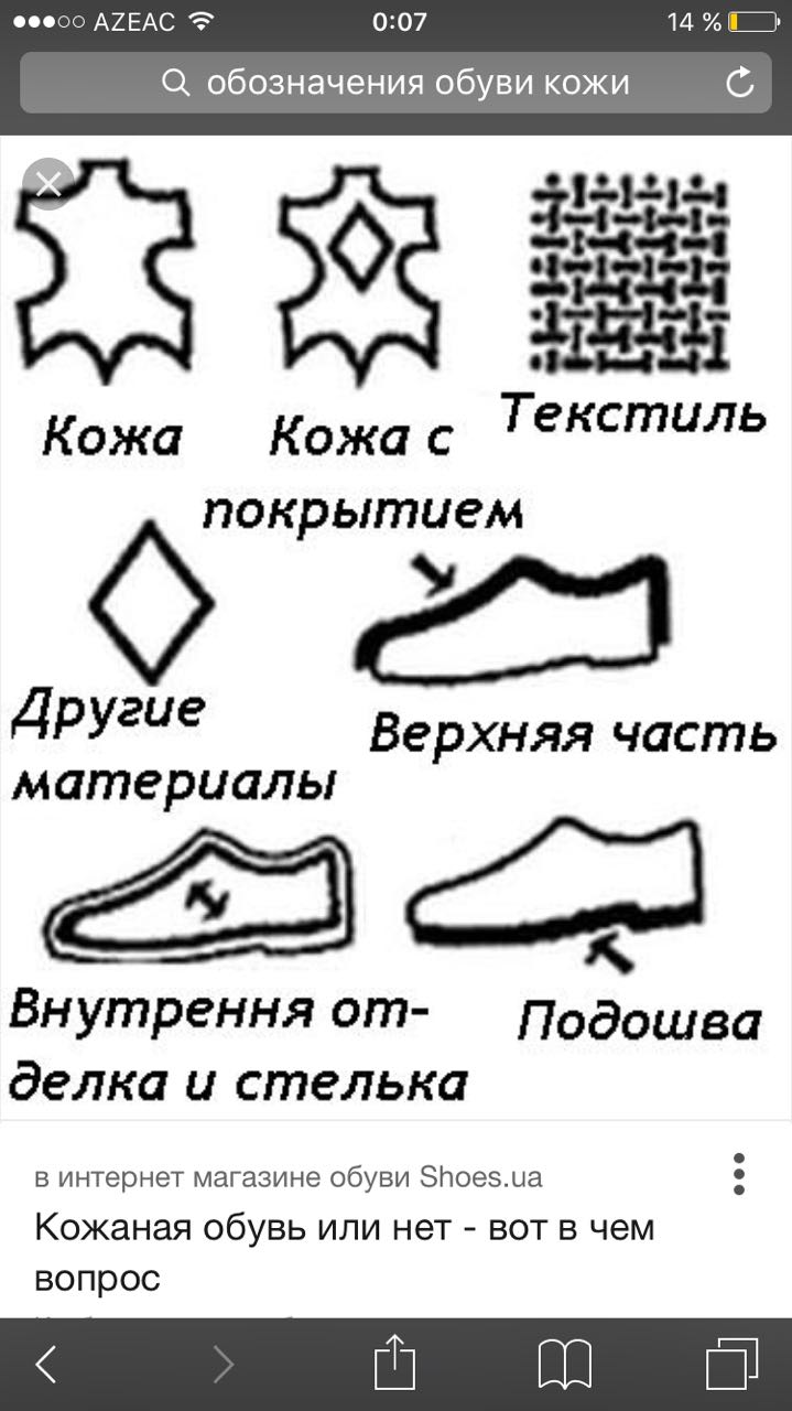 Значки на кожаной обуви расшифровка